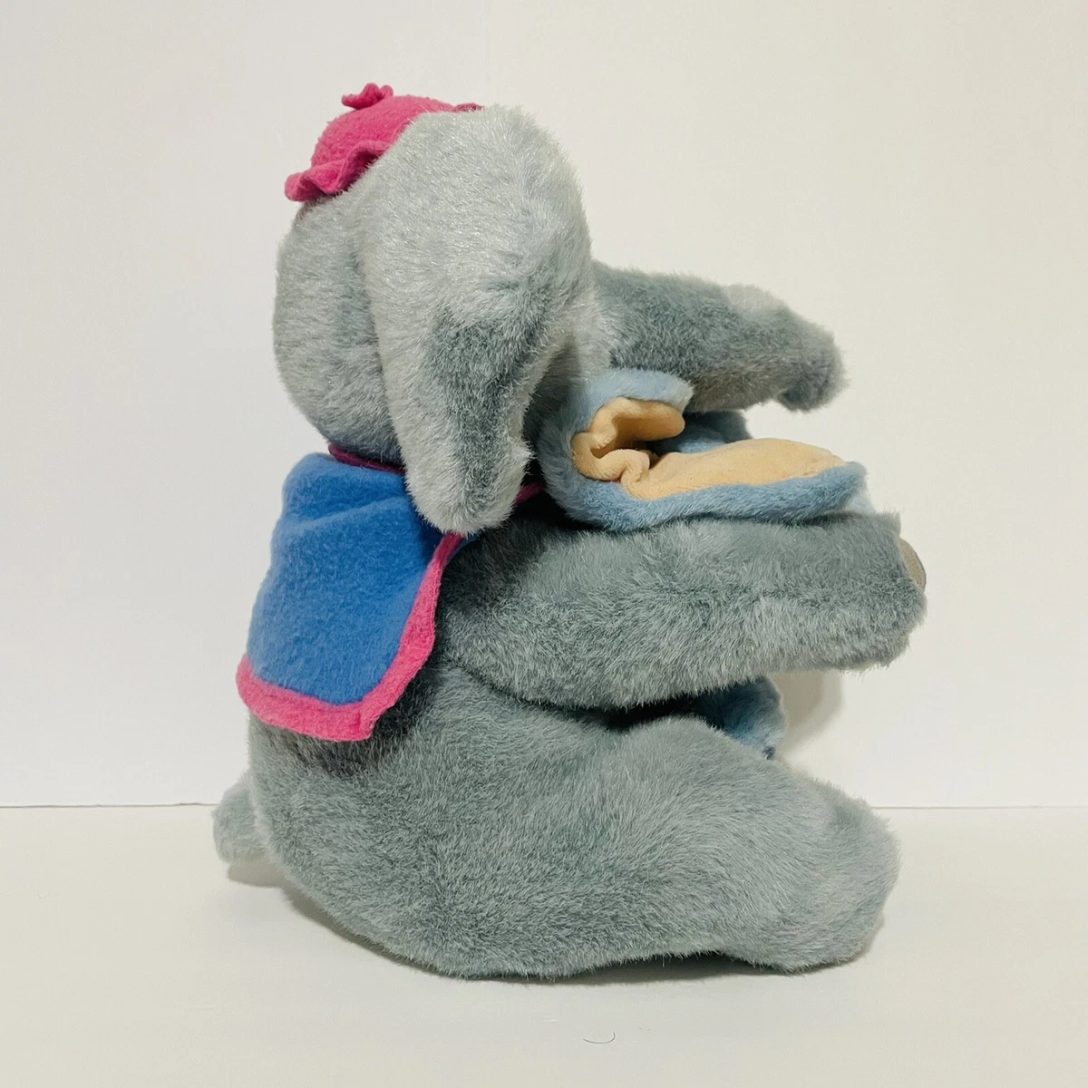 Disney Store Mrs.Jumbo Dumbo Stuffed Plush Elephant Holding Baby RARE Vintage12