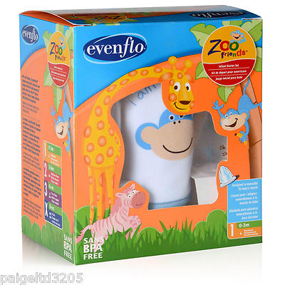 Evenflo Infant Starter Kit - Zoo Friends #1 0-3 Months Slow Flow 