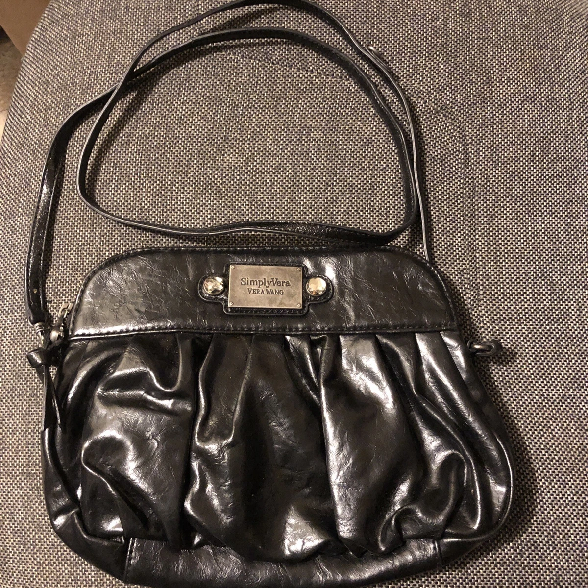 Simply Vera Vera Wang Black leather Shoulder Bag Purse