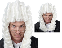 Wicked Judge Wig Weiß Lange Locken Fancy Dress PerüCken Accessoire