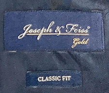 Joseph  Feiss Gold Blazer 40S Navy Blue Wool Suit Jacket Sport Coat Classic Fit