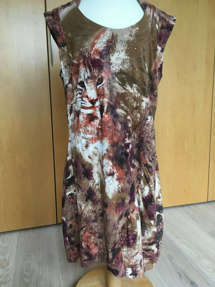 afrikanische Tunika Kleid Longshirt Leo/Gepardenmotiv v. BIBA/ESCADA Gr. S - Bild 4 von 4