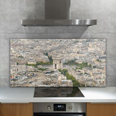 Arc de Triomphe Luftbild 140x70 Küchenrückwand Spritzschutz ESG Sicherheitsglas