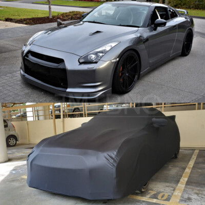 For NISSAN GTR R35 R34 R33 Car Cover Satin Stretch Scratch Dust
