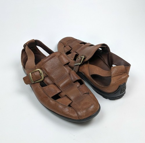 Cole Haan Pescador Sandalias De Cuero Marrón Puntera Cerrada Mocasín pisos  de hombre talla.14M | eBay