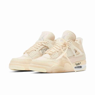 Off-White x Womens Air Jordan 4 SP Sail CV9388-100 Women Size