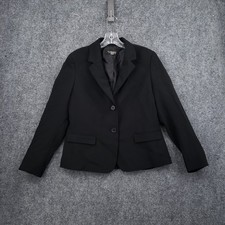 Black Label Evan Picone Blazer Womens 8 Black Single Breasted Stretch Jacket