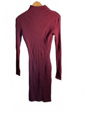 Timing Ribbed Sweater Bodycon dress  Burgundy Large