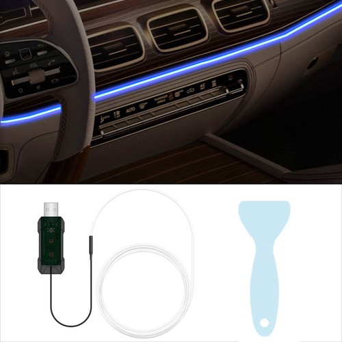 Car Interior Accessories RGB LED Light Strip USB Neon Atmosphere Lamp Decor Set - Bild 8 von 11