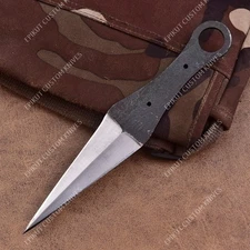 8'' 1095 High Carbon Steel Knife Blank Blade DIY Bushcraft Hunting Knife Making