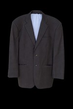 Brooks Brothers 48R Charcoal Black Pinstripe Wool Blazer Made in USA Jacket Mens