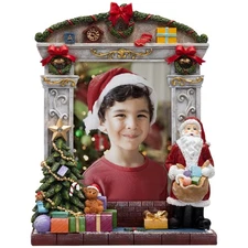 Christmas Mantel Light Up Holiday 5" x 7" Resin Picture Frame