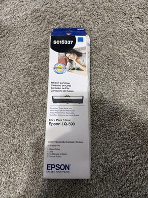 Genuine Epson Black Ribbon Cartridge S015337 for LQ-590 New Sealed  Exp 07/30/19