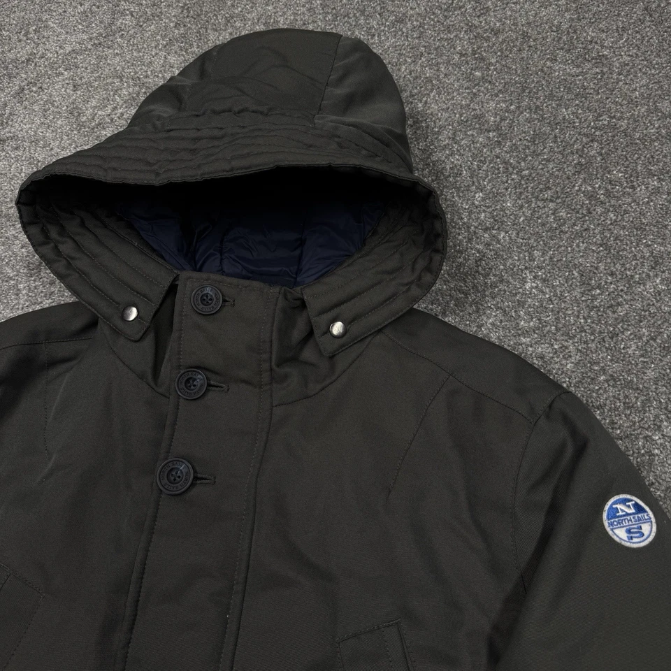 Chaqueta North Sails Hombres Grande Azul Abrigo Abombado Cálido Invierno Piel Pesada Parka con Capucha Foto 4 de 4