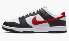 Nike Dunk Low Retro Red Swoosh Panda Sneakers FB3354-001 Mens Size