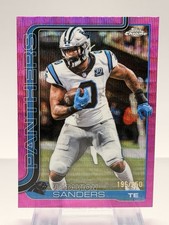 2025 Topps Chrome Pink Wave Refractor Jatavion Sanders /250 Panthers #291