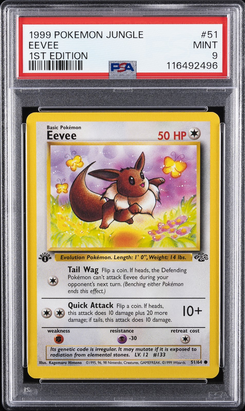 1999 POKEMON JUNGLE 1ST ED #51 EEVEE PSA 9