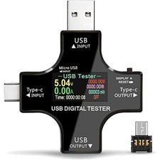 USB-Multimeter 2-in-1 Multifunktionstester Digital LCD Spannung Strom Leistung