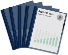 Ndsox 5 Packs Clear Front Report Covers with 3-Prong Fasteners Plastic Project