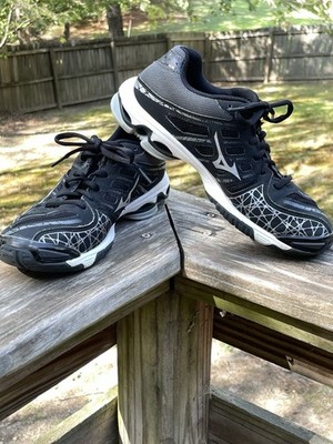 Women s Volleyball Shoes Mizuno Wave Voltage Black/Silver/White Size 7.5