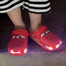 Kids Flashing Light Lightning McQueen Slippers – Non-Slip Pool & Beach Sandals