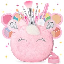 Kids Real Makeup Kit for Girls 3-10 Years Old : Child-size, Pink Unicorn