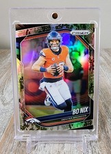 2025 Panini Prizm - Bo Nix - Forest Camo Prizm /15 - Denver Broncos #142