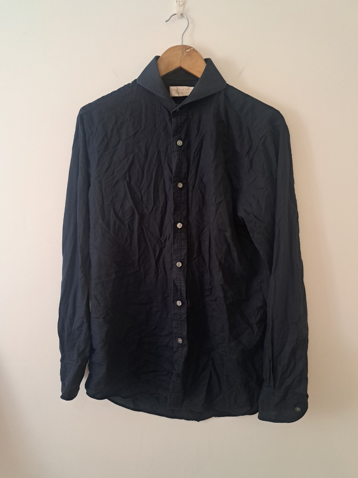 Camicia Chester Barrie Navt blu UK 15 colletto a taglio cotone Savile Fila Londra