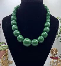 MODERN Costume Jewelry ZAD Spring Green Lucite Beaded BOLD Bead