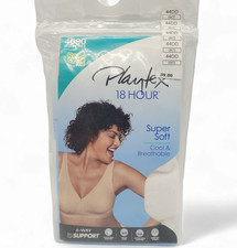 Playtex 18 Hour Wireless Bra Size 44DD White Style 4690 Moisture-Wicking