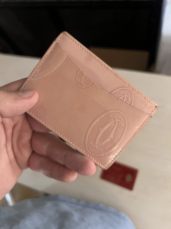 Tarjetero Cartier rosa charol becerro con caja Foto 3 de 4