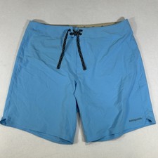 Patagonia Shorts Mens Size 38 Blue Stretch Hydropeak Boardshorts Drawstring 19"