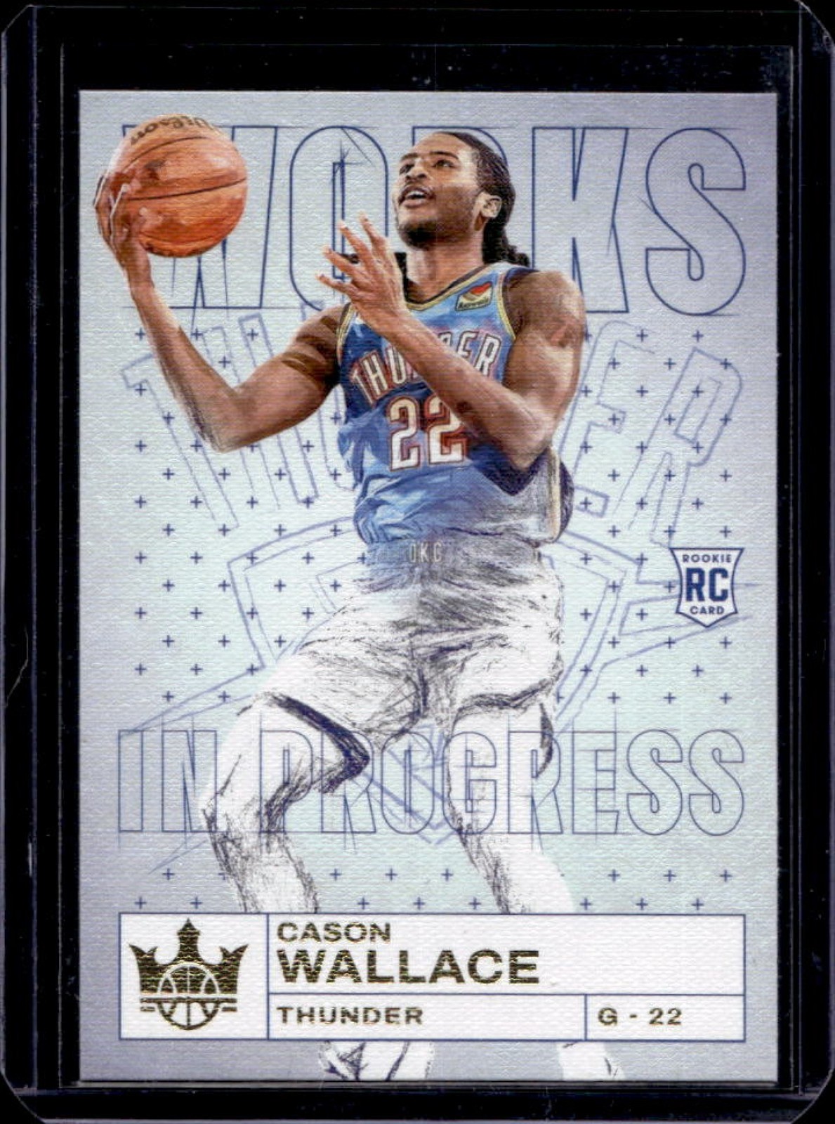 2023-24 Panini Court Kings Cason Wallace Works in Progress RC Rookie #25 Thunder