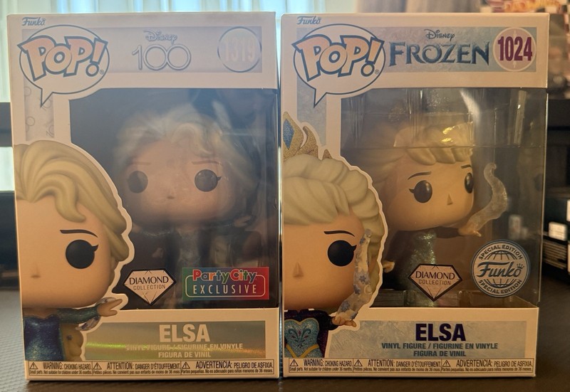 Funko Pop! Disney: Frozen - Elsa #1319 Diamond Party City Excl + Elsa 1024!!❄️