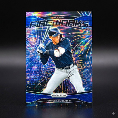 2025 Panini Prizm George Lombard Jr Fireworks Blue Pulsar /75 #5 Yankees