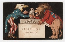 Patriotic trade card - 1876 CENTENNIAL SOUVENIR - L. Prang Litho