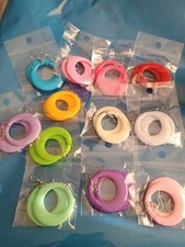 12 Pairs Acrylic 1.5 Inch Hoop Earrings Multi Color