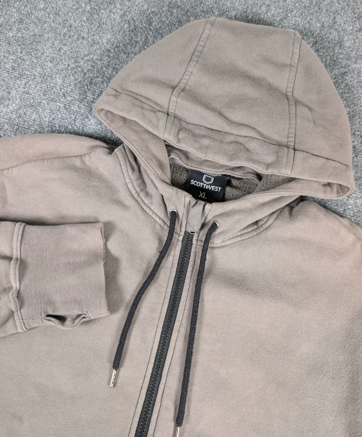 Scottevest Full Zip Hoodie Mens XL Gray Zip Pockets Comfy Outdoor Work