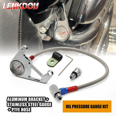 #ad For Harley 1999 2017 Twin Cam Touring Softail Dyna Oil Pressure Gauge Kit Chrome $54.09