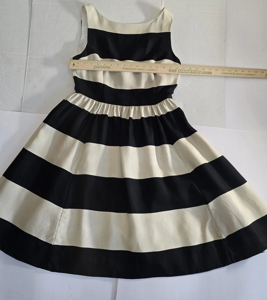 Vestido Kate Spade Carolyn Crema y Negro Color Bloque Rayas Talla 10  Foto 4 de 4