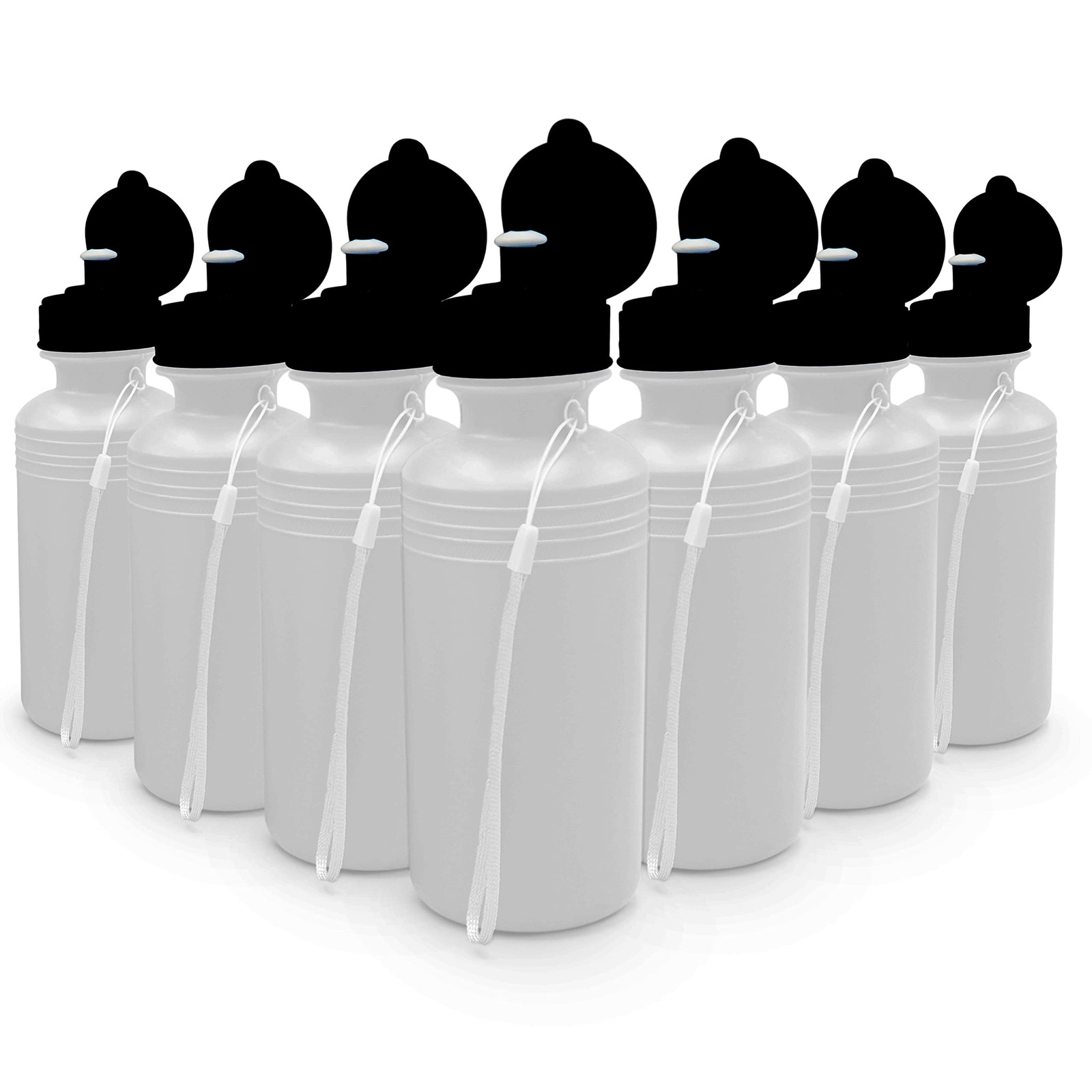 Bulk (12 Pack) 18 Oz Squeeze Reusable Plastic White School