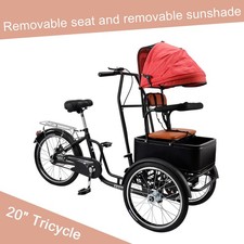 20 Inches Pet Dog Cart Tricycle Shopping Three Wheel Tricycle With Sunshade 20 Inches Pet Dog Cart Tricycle Shopping Three Wheel Tricycle With Sunshade