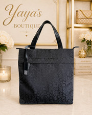 Borsa Calvin Klein nera monogramma jacquard con bordo in pelle | Ottime condizioni