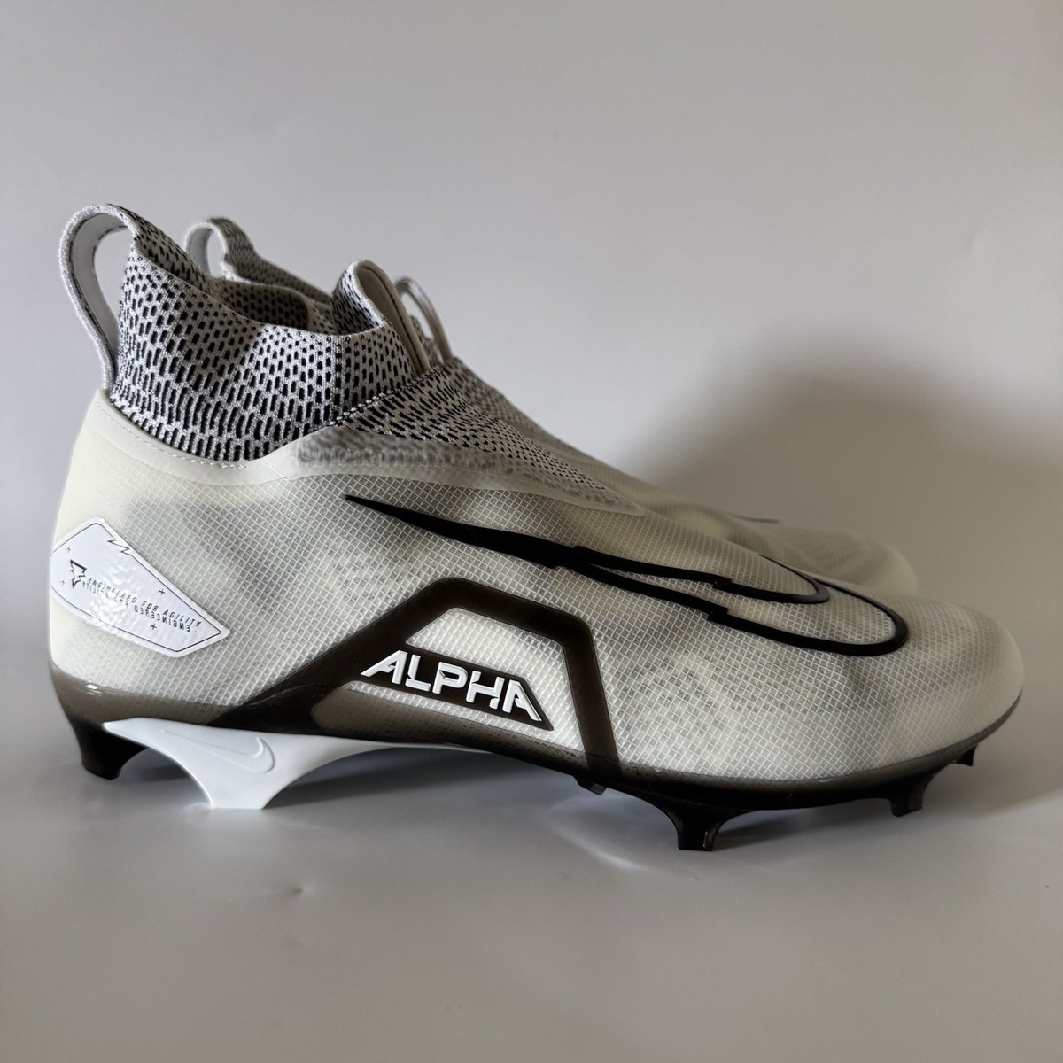 Nike Alpha Menace Elite スパイク 15 Nike Mens Size 15 Alpha Menace Elite 3 Football Cleats White/Grey