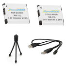 2X Canon Batteries + Usb Cable + Tripod for PowerShot Elph 360 Hs, Sx420 Is,
