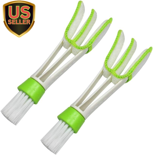 Multifunction Cleaning Brush for Car Air Vent - 2 Microfiber Sleeves Blinds C...