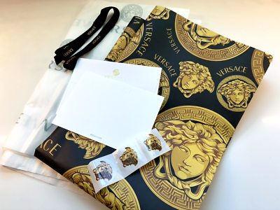 Versace Gift Wrap Presentation Kit - Medusa Head Tissue, Ribbon