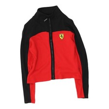 Ferrari Womens Red Black Cotton Jacket | Vintage Motorsports Cars Racing Vtg