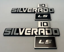 Emblem Custom Billet Front Fender Silverado 'LS' 1981-1987 C 10