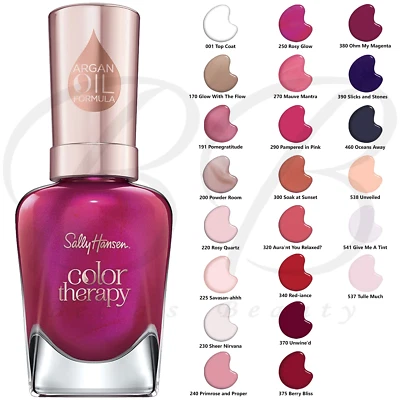 SALLY HANSEN Colour Therapy Argan Oil Glossy Nail Polish 14.7ml *CHOOSE SHADE*
